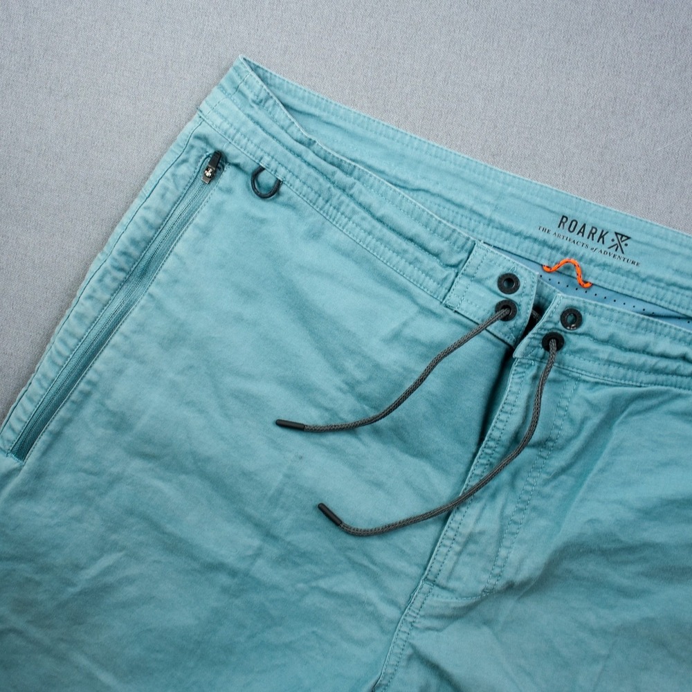 ROARK Layover 2.0 Mens Teal Board Shorts Swim Trunks Quick Dry Pocket Zip 36